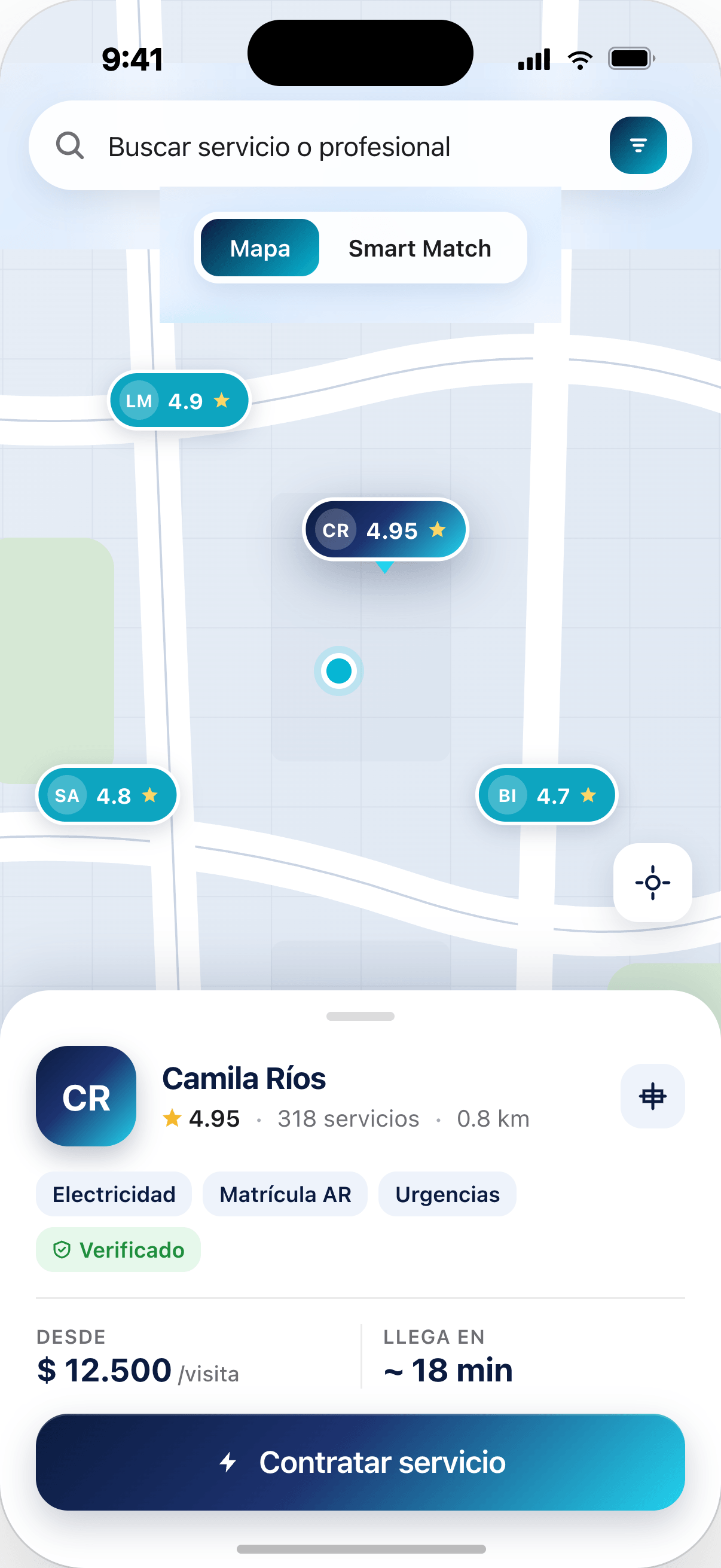 DignApp — prestadores cerca tuyo